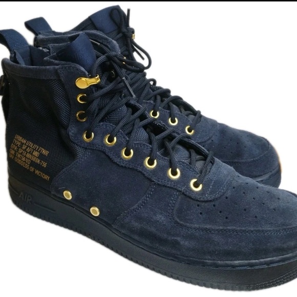 Nike SF Air Force 1 SF Mid Obsidian Man Sneakers Excellent Condition Size 11 - Picture 1 of 9